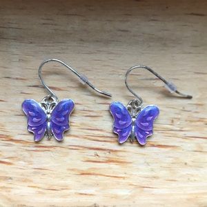 Vintage NEW Avon Purple Butterfly Earrings